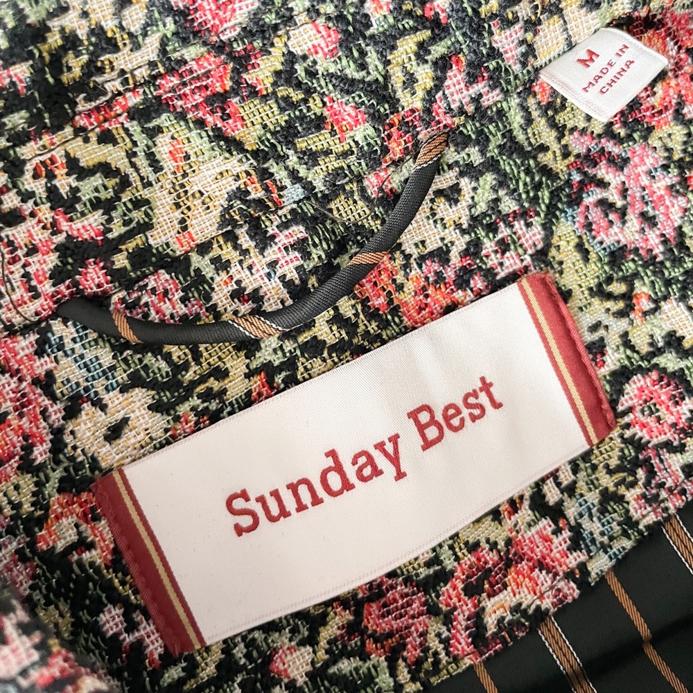 Aritzia Sunday Best Pink Green Floral Tweed Jacket - Picture 5 of 15